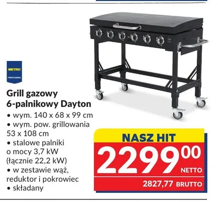 Grill gazowy 6-palnikowy Dayton METRO PROFESSIONAL promocja w Makro