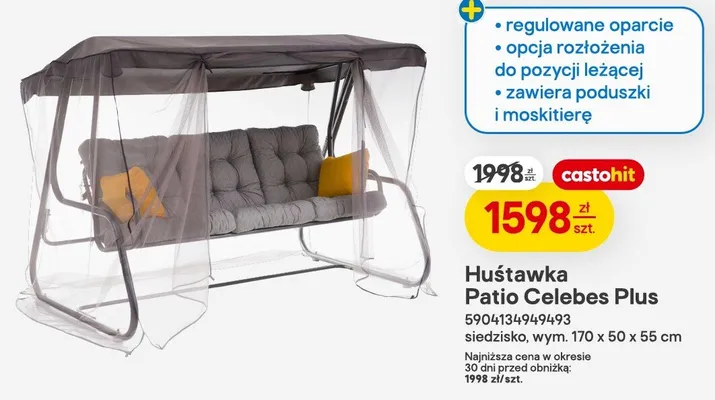 Huśtawka Patio Celebes Plus promocja w Castorama