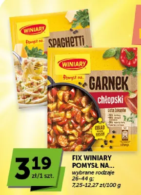Fix Winiary Pomysł na Spaghetti promocja w ABC