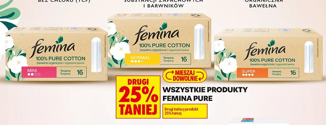 Produkty Femina Pure promocja w Biedronka