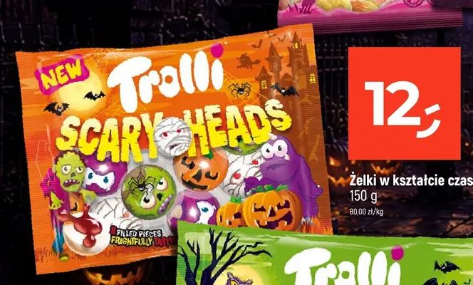 Żelki w kształcie czaszek Trolli promocja w Dealz
