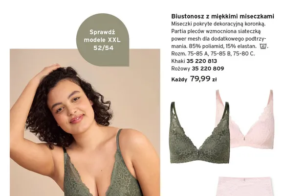 Biustonosz z miękkimi miseczkami różowy promocja w Tchibo