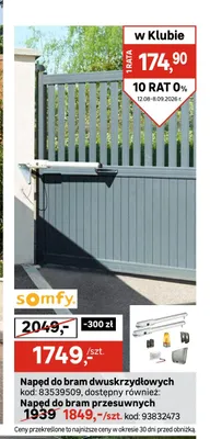 Napęd do bram przesuwnych Somfy promocja w Leroy Merlin
