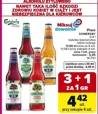 Piwo SOMERSBY promocja w Carrefour Market