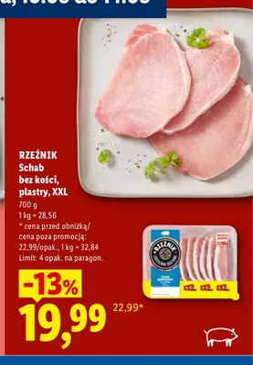 Schab bez kości w plastrach XXL Rzeźnik promocja w Lidl