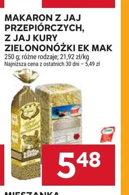 Makaron z jaj przepiórczych Ek Mak promocja w Stokrotka