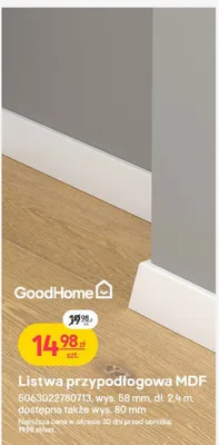 Listwa przypodłogowa MDF GoodHome promocja w Castorama