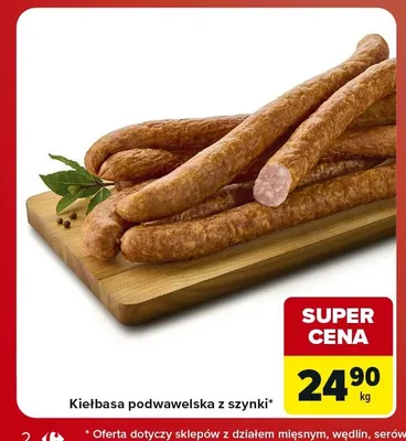 Kiełbasa podwawelska z szynki promocja w Carrefour Market
