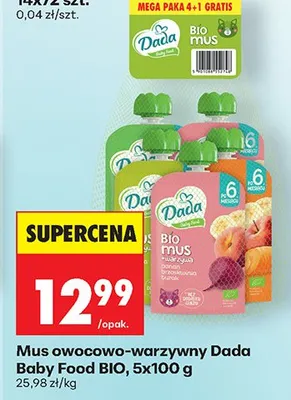 Mus owocowo-warzywny Dada Baby Food BIO promocja w Biedronka