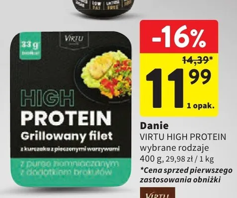 Danie gotowe Virtu High Protein Grillowany filet z kurczaka z pieczonymi warzywami promocja w Intermarche