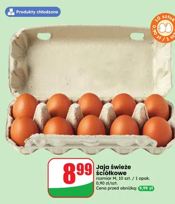 Jajka kurze świeże ściółkowe M promocja w Dino