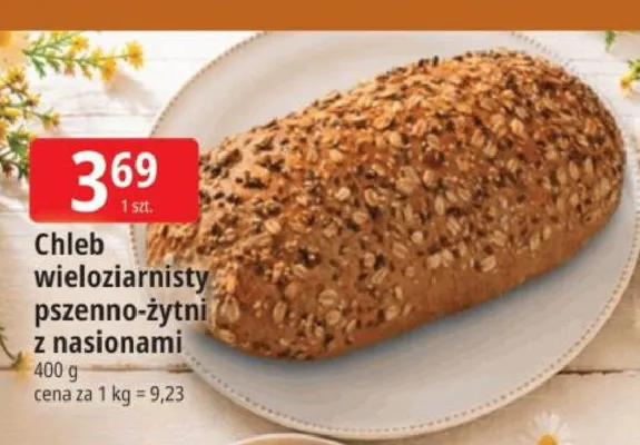 Chleb wieloziarnisty pszenno-żytni z nasionami promocja w Leclerc