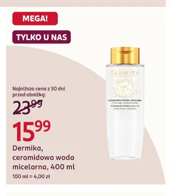 Ceramidowa woda micelarna Dermika promocja w Rossmann