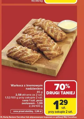 Warkocz z kremowym nadzieniem promocja w Carrefour Market