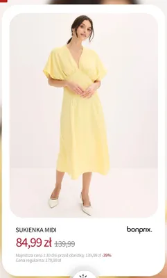 Sukienka midi Bonprix promocja w bonprix