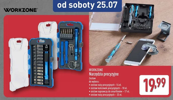 Zestaw noży precyzyjnych 33-elementowy WORKZONE promocja w Aldi