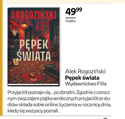 Książka Pępek świata Alek Rogoziński promocja w Empik