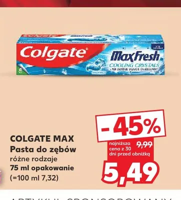Pasta do zębów Colgate Max promocja w Kaufland