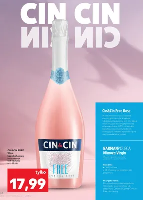 Wino bezalkoholowe  Free Rose promocja w Kaufland