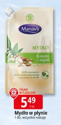 Mydło w płynie Manava promocja w Leclerc