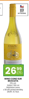 Wino białe Cono Sur Bicicleta wytrawne promocja w Twój Market