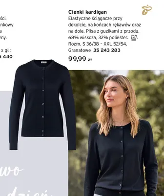 Cienki kardigan promocja w Tchibo