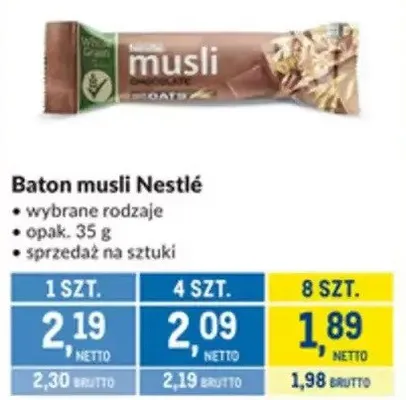 Baton musli Nestlé promocja w Makro