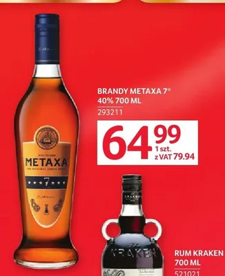 Brandy Metaxa 7* 40% promocja w Selgros