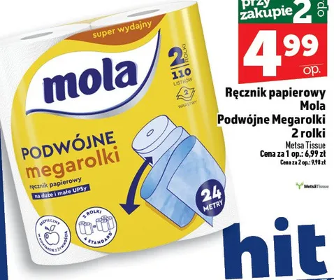 Ręcznik papierowy Podwójne Megarolki 2 rolki promocja w TOPAZ