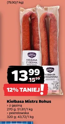 Kiełbasa z gęsiną Mistrz Rohus promocja w Netto