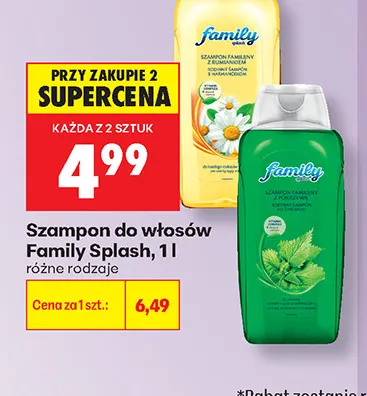 Szampon do włosów Family Splash promocja w Biedronka