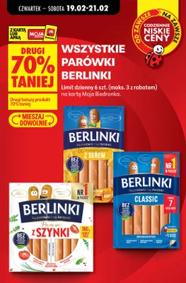 Parówki premium z szynki promocja w Biedronka