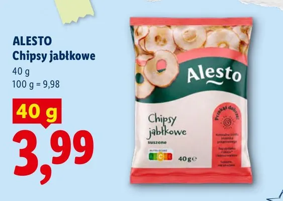 Chipsy jabłkowe Alesto promocja w Lidl