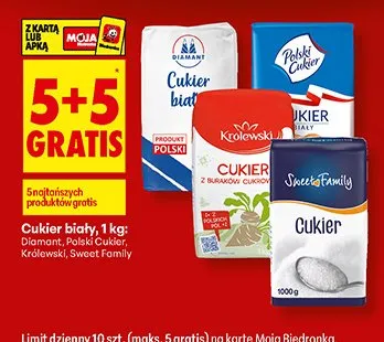 Cukier biały Diamant, Polski Cukier, Królewski, Sweet Family promocja w Biedronka