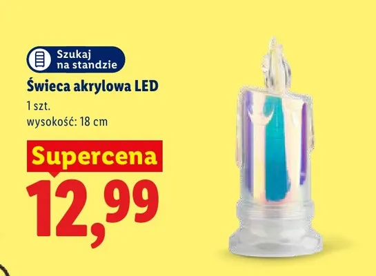 Świeca akrylowa LED 18 cm promocja w Lidl