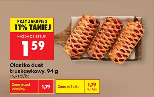 Ciastko duet truskawkowy promocja w Biedronka