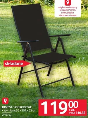 Krzesło ogrodowe 56x107x63cm promocja w Selgros