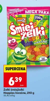 Żelki Śmiejżelki Happies kwaśne nimm2 promocja w Biedronka