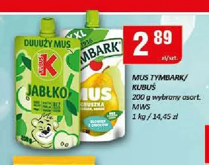 Mus Tymbark gruszka promocja w Chorten