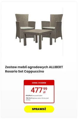 Zestaw mebli ogrodowych Allibert Rosario Set Cappuccino promocja w Media Expert