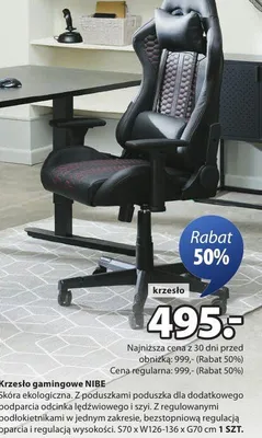 Krzesło gamingowe NIBE promocja w Jysk