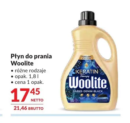 Płyn do prania Woolite Keratin Therapy promocja w Makro