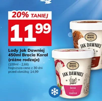 Lody Jak Dawniej Bracia Koral 450 ml promocja w Hitpol