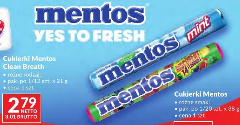 Cukierki Mentos różne smaki promocja w Makro