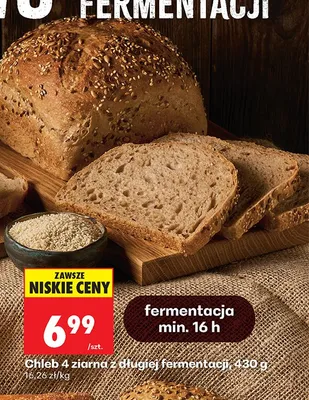 Chleb 4 ziarna z długiej fermentacji promocja w Biedronka