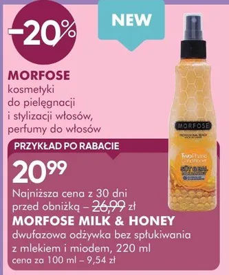 Odżywka Morfose Milk & Honey dwufazowa odżywka bez spłukiwania witaminy i miodem promocja w Makro