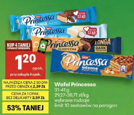 Wafel Princessa promocja w Delikatesy Centrum