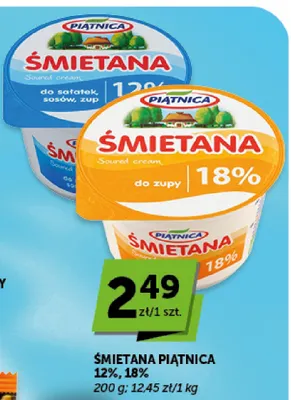Śmietana Piątnica 12% promocja w Groszek