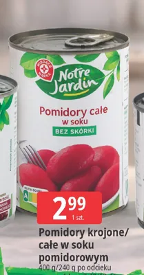 Pomidory krojone/całe w soku pomidorowym promocja w Leclerc