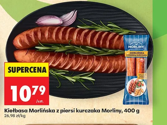 Kiełbasa Morlińska z piersi kurczaka Morliny promocja w Biedronka